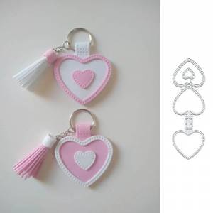 Трафарет для вырезания брелка в форме сердца, для самостоятельного тиснения, бумаги, фотоальбома, поздравительных открыток