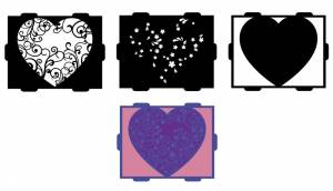 Рисунок, разукрашение, трафарет, сделай сам, ботанические сердца, ремесло, тиснение, шаблон, поздравительная открытка ручной работы