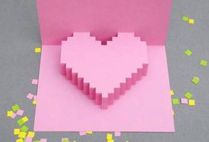 Объемная открытка сердце