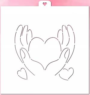 Трафарет «Сердце в руках» 