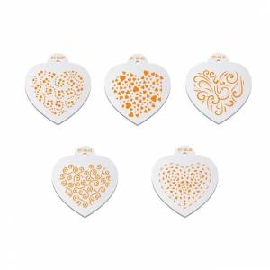 Мини трафарет в форме сердца для печенья трафарет для кофе трафарет для торта на День святого Валентина инструменты для украшения тортов