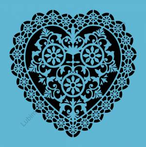 Трафарет для торта Ажурная салфетка сердце 