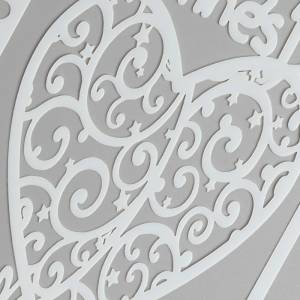 Трафарет пластик Ажурное сердце, подарки 17х9,8 см