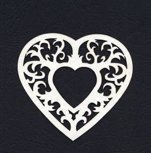 Чипборд «Рамка ажурное сердце» 10х10 см