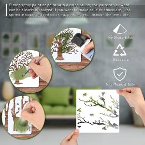 5,9-дюймовый DIY пластиковый трафарет для дерева, трафареты для поделок, художественные трафареты, шаблон