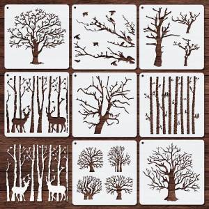 5,9-дюймовый DIY пластиковый трафарет для дерева, трафареты для поделок, художественные трафареты, шаблон