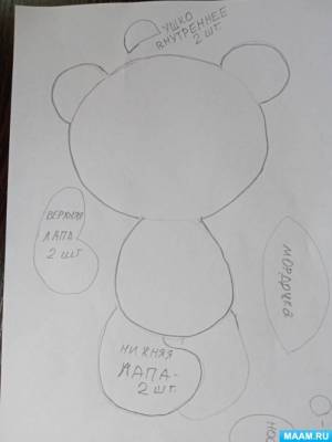 Мастер-класс по аппликации с элементами рисования «Мишка с цветами» для старших дошкольников