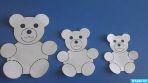 Обрывная аппликация «Три медведя»