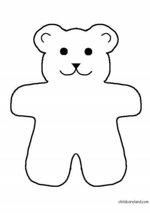 Трафарет медведя для вырезания