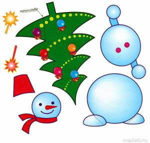 Шаблоны Новогодние аппликации для начальной школы