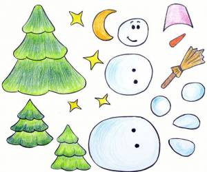 Аппликация снеговик