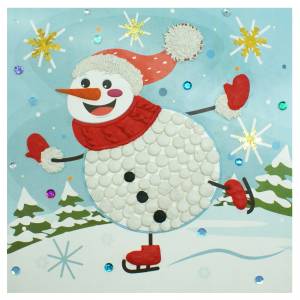 006-8247 Пластновая аппликация Снеговик на коньках