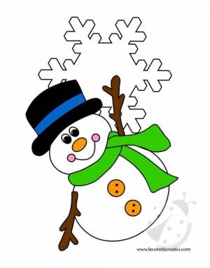 Трафареты новогодний снеговик