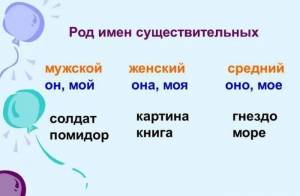 Картинки род имен существительных для учеников 3 класса
