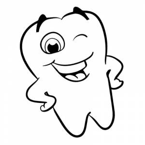 Раскраска улыбчивый зуб