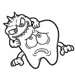 Раскраска кариес и зуб