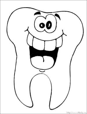 Раскраски Раскраска Зуб улыбается 