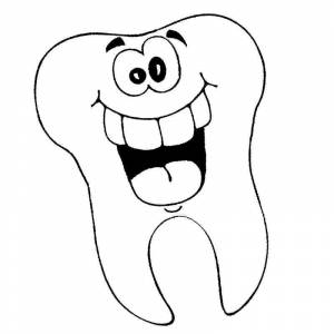 Раскраска веселый зуб