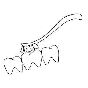 Раскраска зубная щетка по зубам