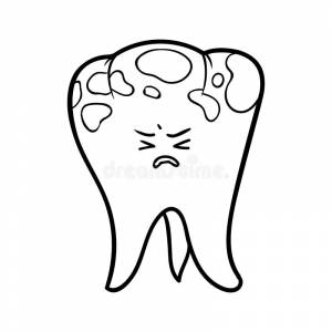 Книжка-раскраска, грязный зуб Иллюстрация вектора