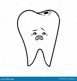 Книжка-раскраска, больной зуб Иллюстрация вектора