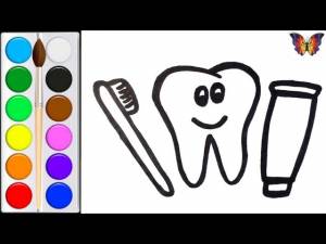 Как нарисовать ЗУБИК, ПАСТУ И ЩЕТКУ