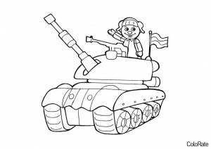 Раскраска Игрушечный танк