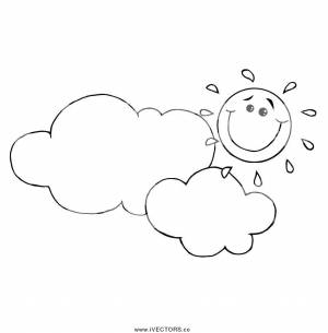Раскраски Раскраска Облака и солнце 