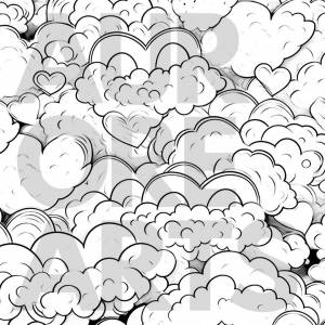 Раскраска «Облака, когда влюблен» для печати