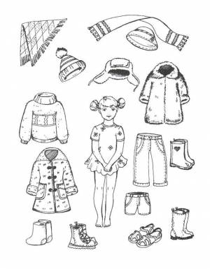 Раскраски Раскраска Одежда для куклы одежда и кукла