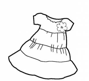 Раскраски платье, Раскраска Платье для девочки одежда