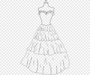 Книжка-раскраска Платье Платье Рисование Одежда, платье, белый, булавка png