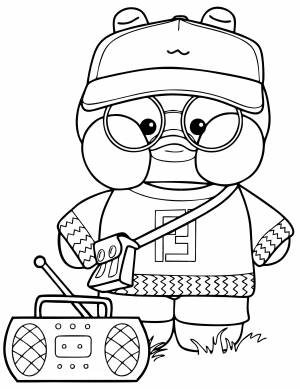 Раскраска Лалафанфан с магнитофоном