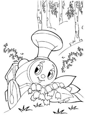 Раскраска Паровозик из Ромашкова 3