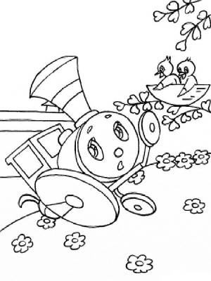 Раскраска Паровозик из Ромашкова 7