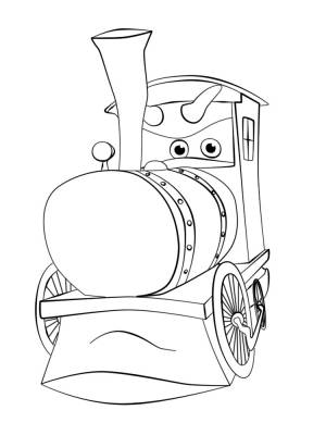 Скачать    детские разукраски паровозик Тишка