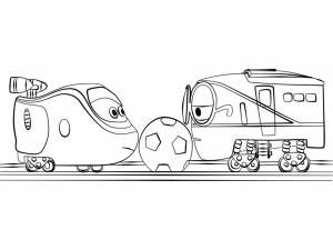 Распечатать раскраски с Паровозиком Тишкой на