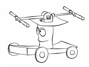 Раскраска Паровозик Тишка  и