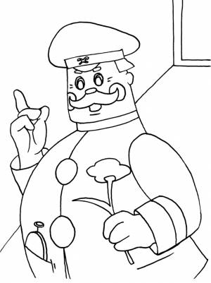 Раскраска Паровозик Из Ромашково