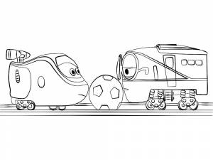 Раскраска Паровозик Тишка