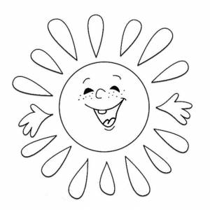 Солнышко раскраска для детей распечать
