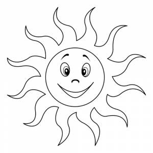 Раскраска Доброе солнышко для детей