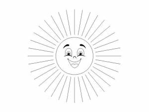Раскраски Раскраска Солнышко и улыбка погода