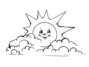 Картинки раскраски солнце небо