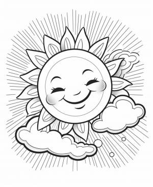 Раскраска солнышко для детей 3, 4, 5, 6, 7, 8 лет