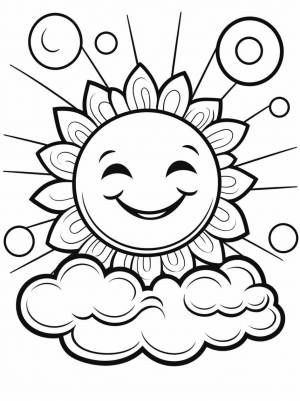 Раскраска солнышко для детей 3, 4, 5, 6, 7, 8 лет