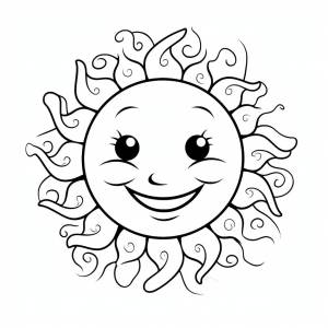 Раскраска солнышко для детей 3, 4, 5, 6, 7, 8 лет