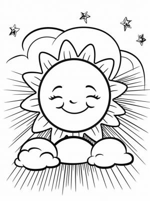 Раскраска солнышко для детей 3, 4, 5, 6, 7, 8 лет