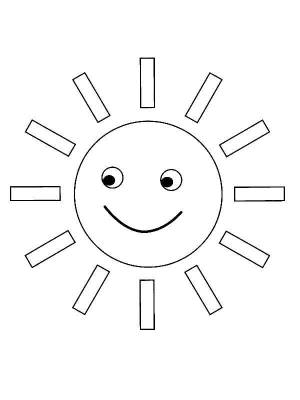 Раскраски Coloring page The sun weather, Download print coloring page