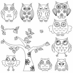 Серия животных, прозрачные штампы с совой